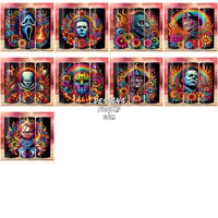 Load image into Gallery viewer, 25 Slashers Colorful Halloween Tumbler Wrap Bundle Jpg
