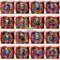 Load image into Gallery viewer, 25 Slashers Colorful Halloween Tumbler Wrap Bundle Jpg
