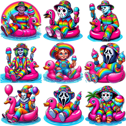 25 SummerWeen Slashers Loving Summer Designs Bundle PNG