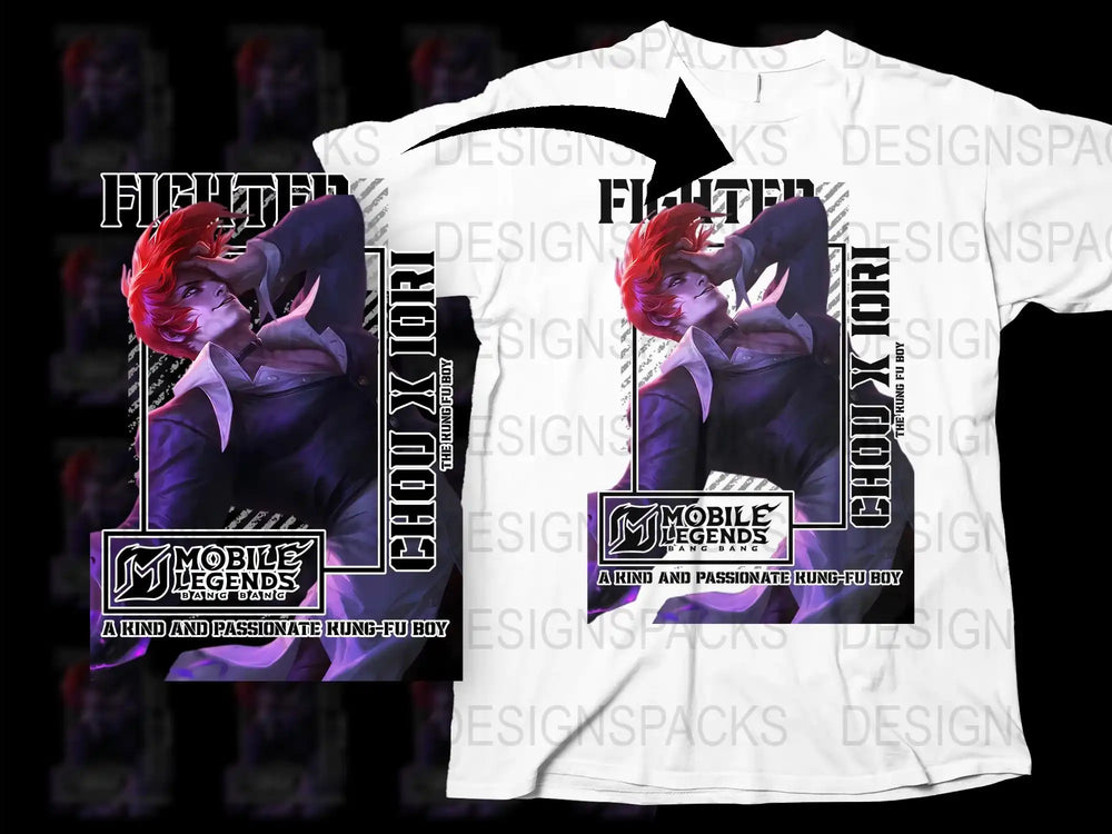 Mobile Legends Chou T-Shirt, Anime Inspired Kung-Fu Boy Graphic Tee, Gamer Apparel