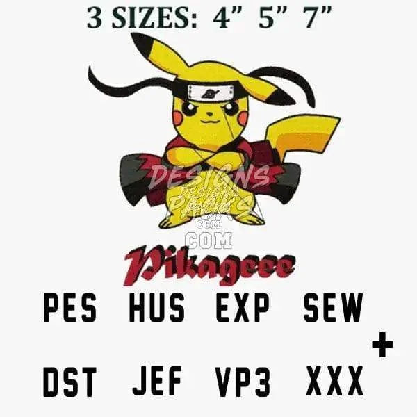 Pika Anime Embroidery Design
