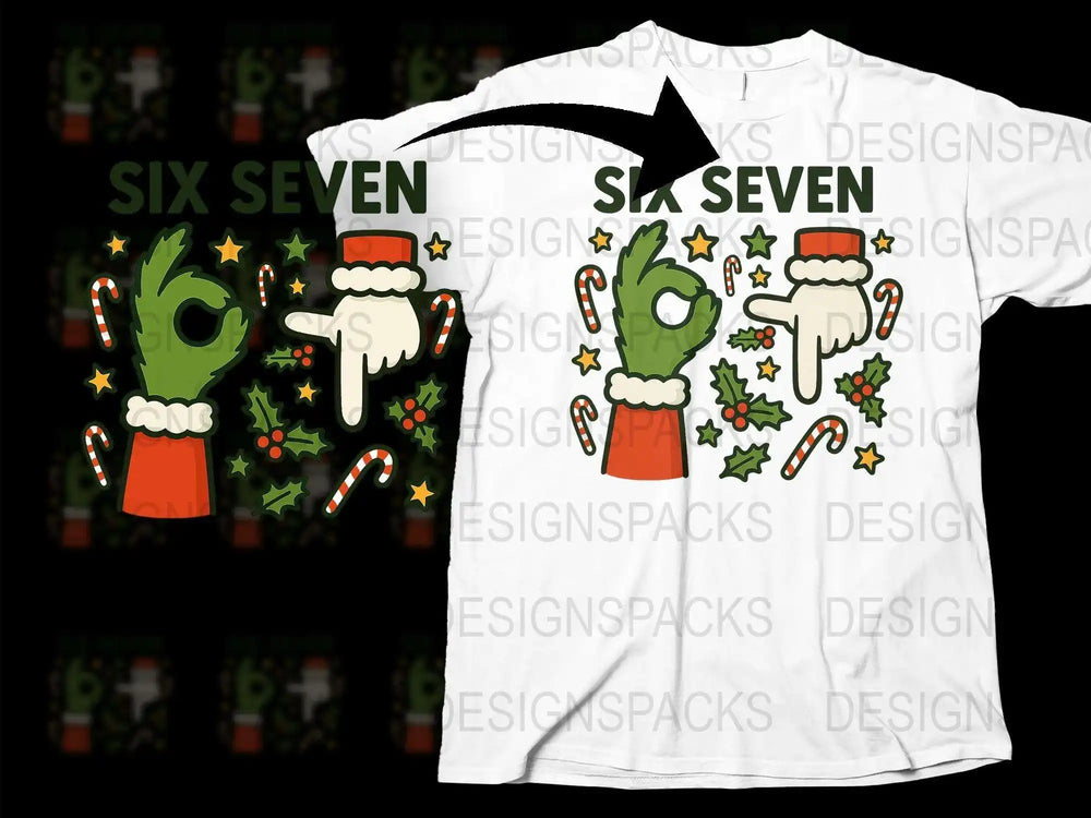 Funny Christmas T-Shirt, Holiday Elf Hands Design, Festive Tee, Unisex White Shirt with Colorful Print, Xmas Gift Idea