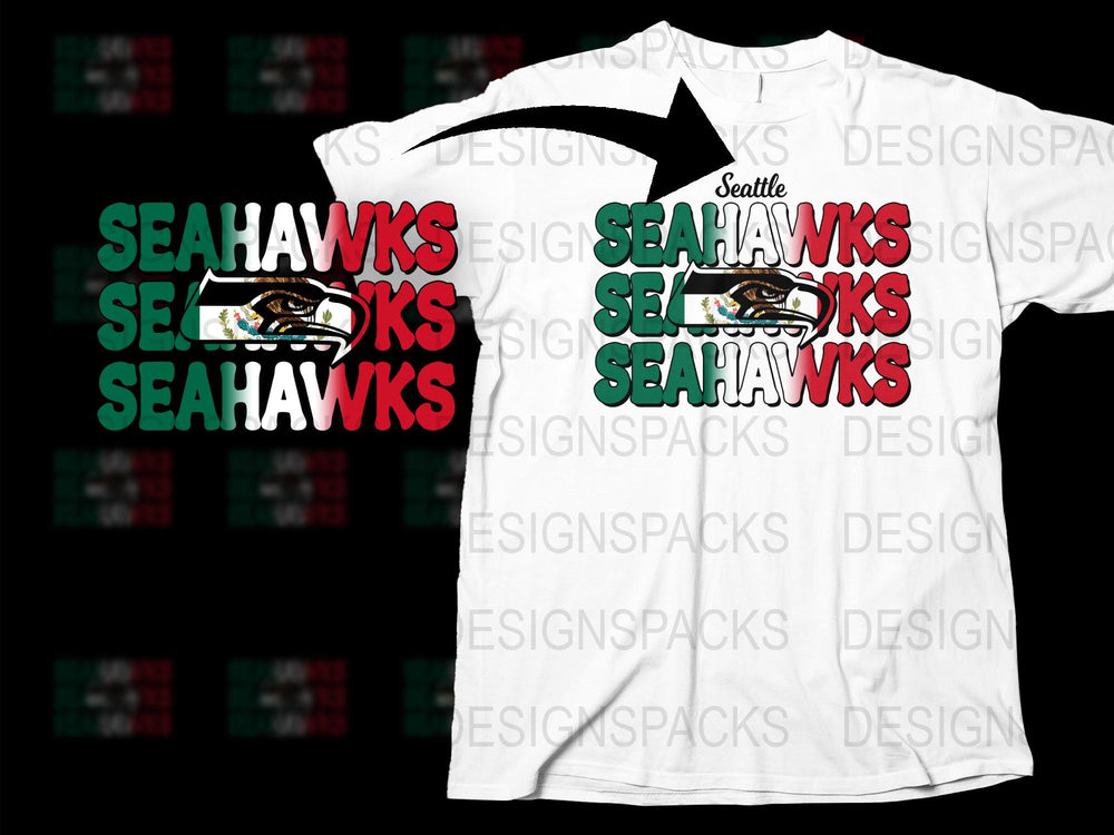 Seattle Seahawks Graphic T-Shirt, White Cotton Tee with Colorful Team Logo, Unisex Sports Apparel