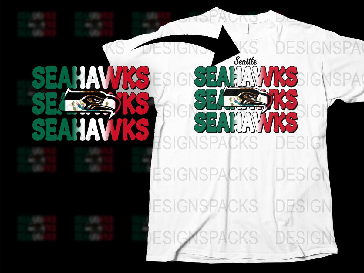 Seattle Seahawks Graphic T-Shirt, White Cotton Tee with Colorful Team Logo, Unisex Sports Apparel
