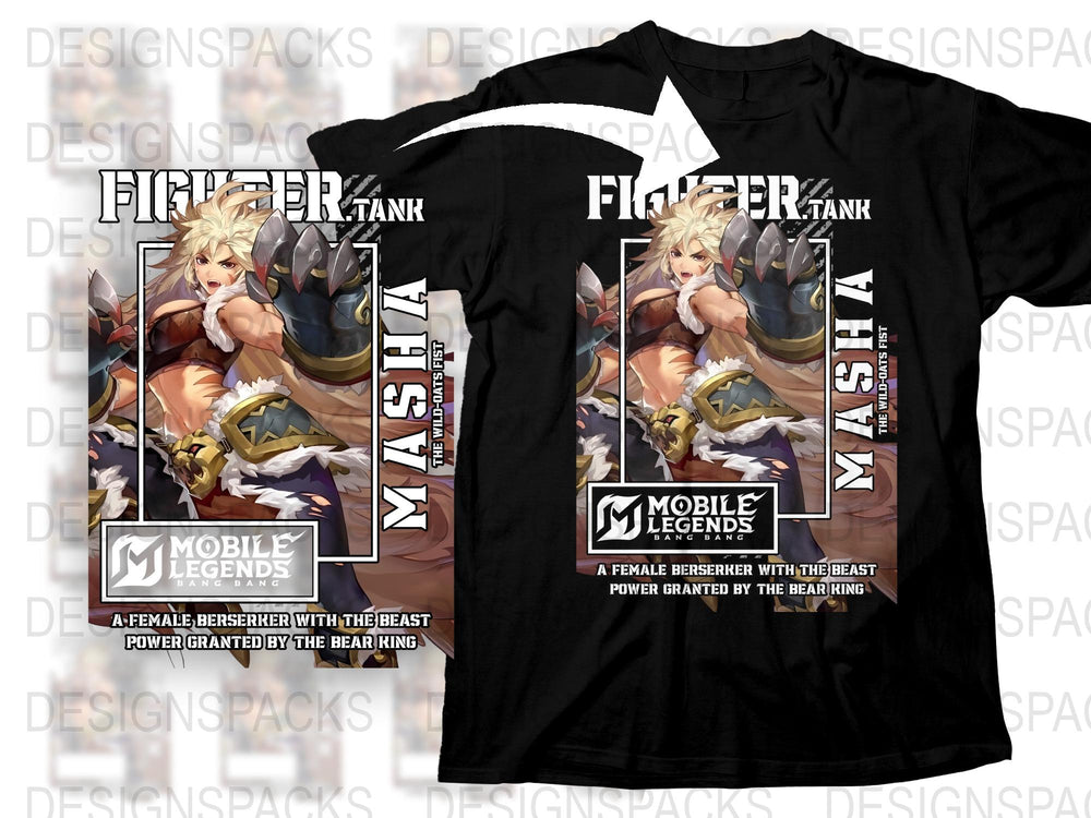 Mobile Legends Fighter Tank T-Shirt, Anime Style Graphic Tee, Gaming Apparel, Unisex Cotton Shirt