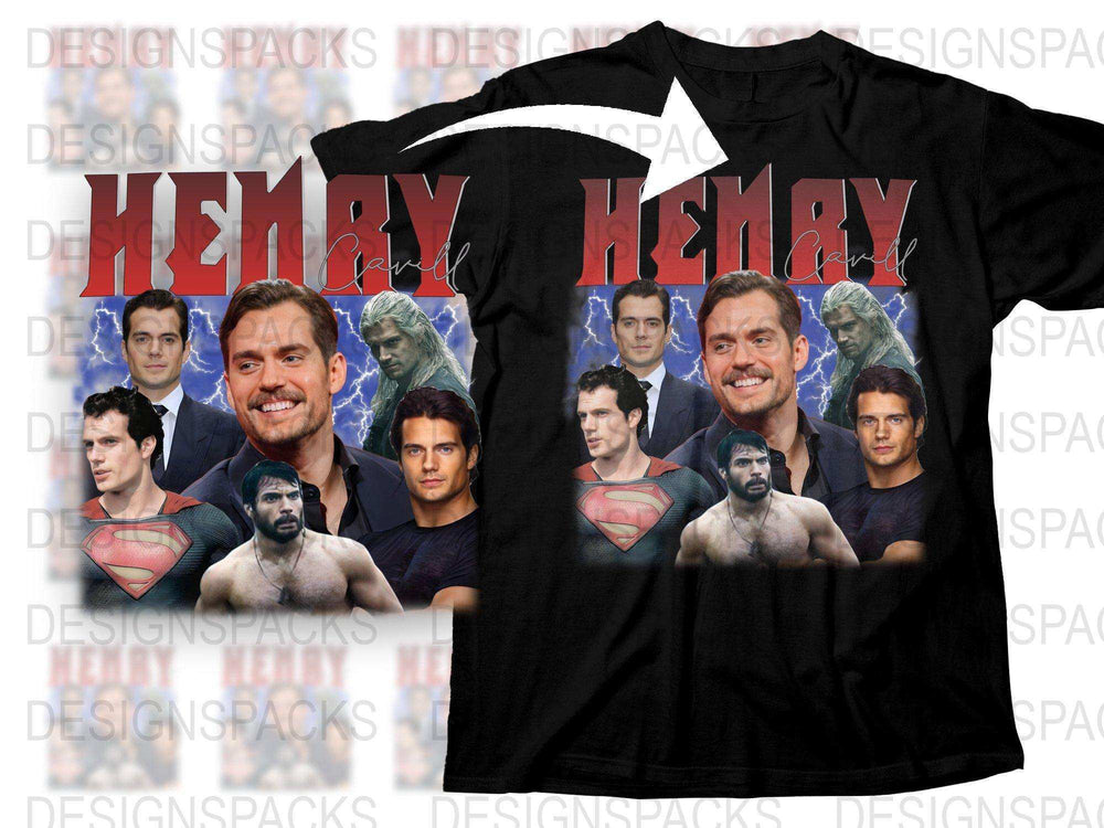 Henry Cavill Superman and Geralt Graphic T-Shirt, Man of Steel Witcher Tee, Fan Art Apparel, Unisex Shirt Gift