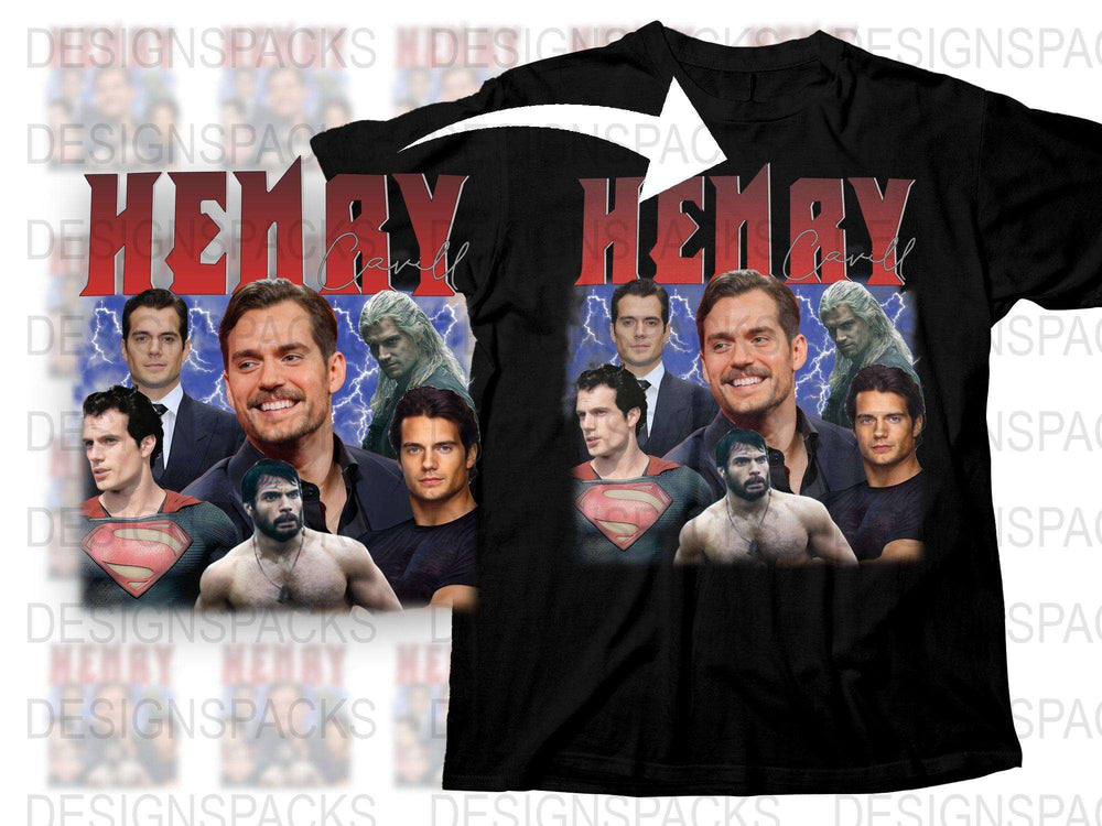 Henry Cavill Superman and Geralt Graphic T-Shirt, Man of Steel Witcher Tee, Fan Art Apparel, Unisex Shirt Gift