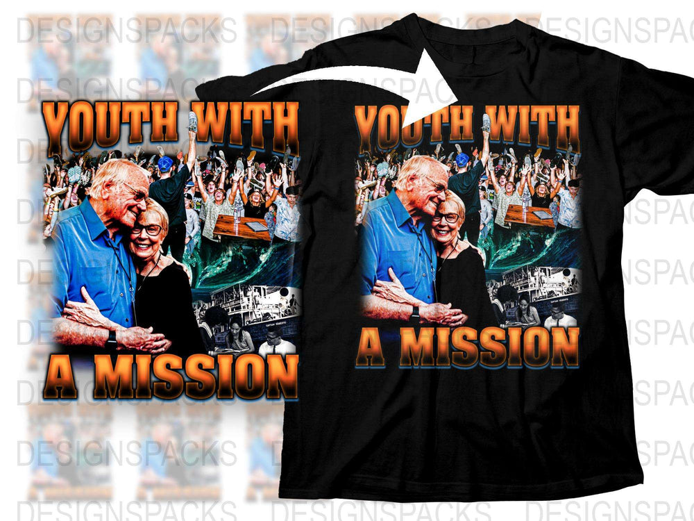 Youth With A Mission T-Shirt, Elderly Couple Graphic Tee, Vibrant Colorful Design, Inspirational Casual Wear
