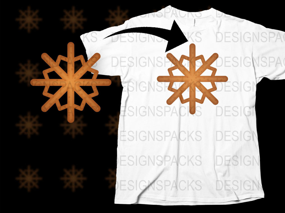 Winter Snowflake T-Shirt, Unique 3D Wooden Design, Unisex Fashion Tee, Trendy Casual Wear
