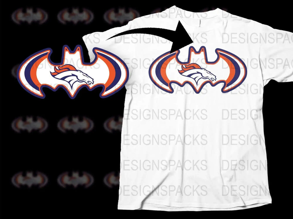 Denver Broncos Inspired Logo T-Shirt, Orange Blue Sports Fan Tee, Football Team Support Gear