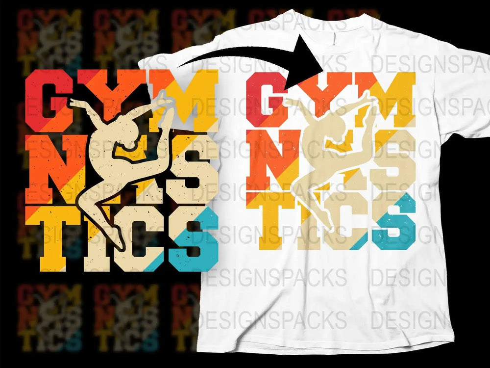 Colorful Gymnastics T-Shirt, Unisex Gymnast Tee, Athletic Sportswear, Youth and Adult Sizes Available