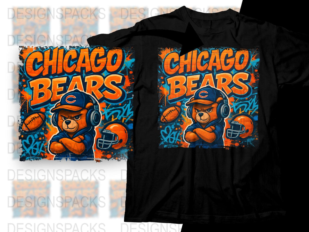 Chicago Bears T-Shirt, Vintage Sports Team Graphic Tee, NFL Football Fan Apparel, Men's and Women's Sizes Available