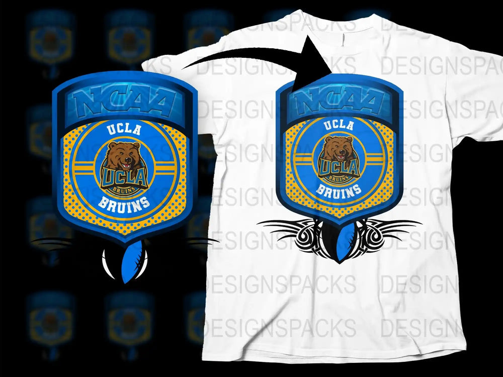 UCLA Bruins NCAA Logo Graphic T-Shirt, Blue and Gold College Apparel, Sports Fan Merchandise