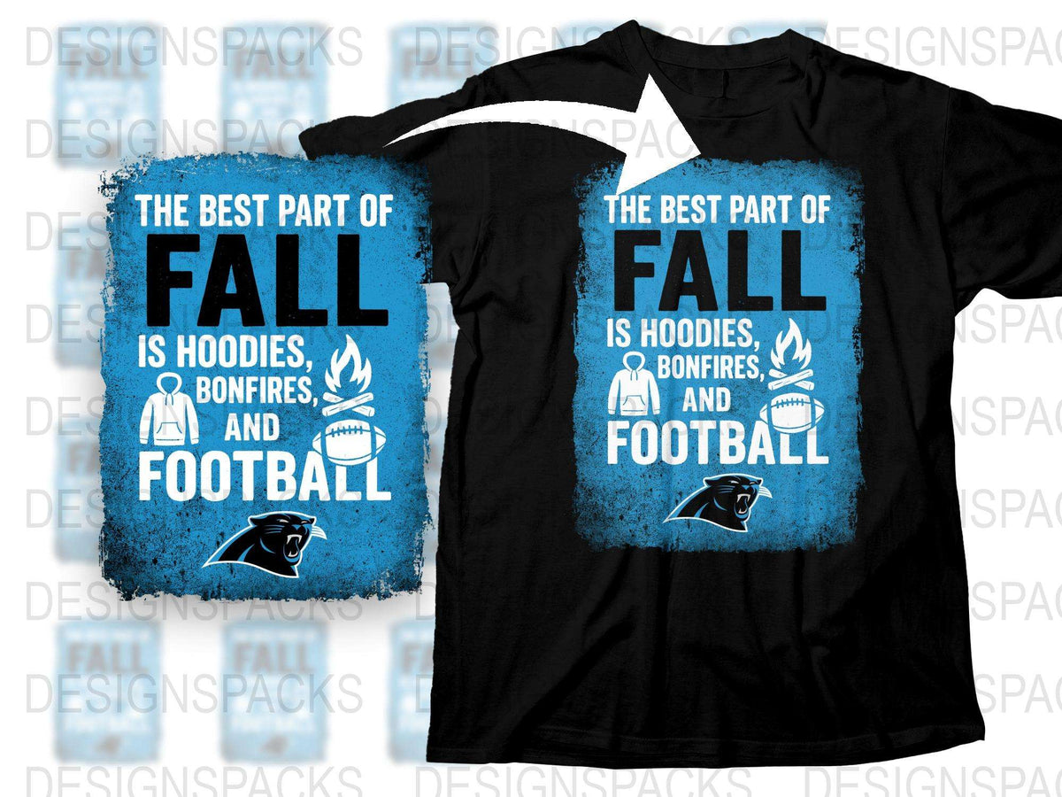 Fall Hoodie and T-Shirt Set with Football and Bonfire Graphics, Casual Autumn Apparel