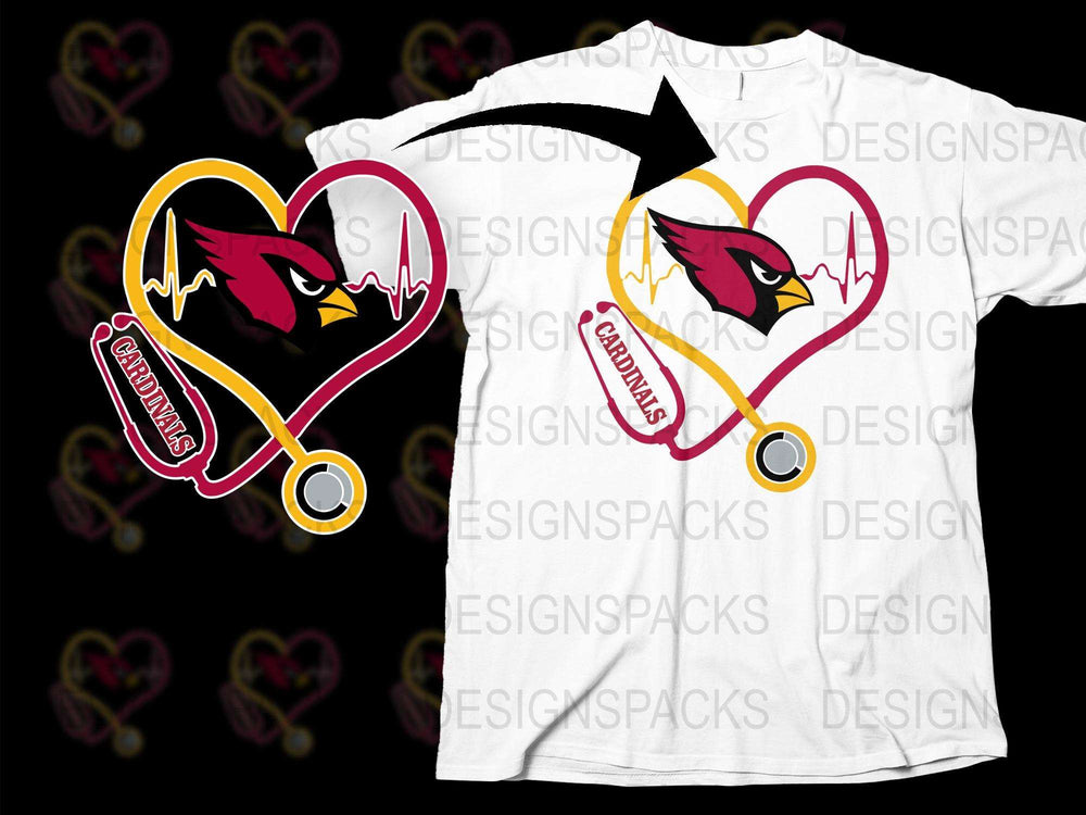 Arizona Cardinals Heartbeat T-Shirt, NFL Team Love Graphic Tee, Football Fan Gift, Casual Sportswear, Unisex Cotton Top