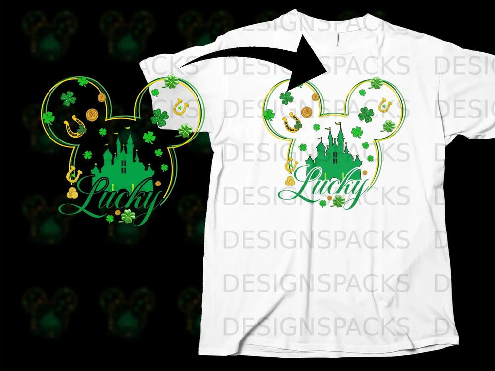Lucky Mickey Castle Shamrocks Gold Coins Horseshoe product type