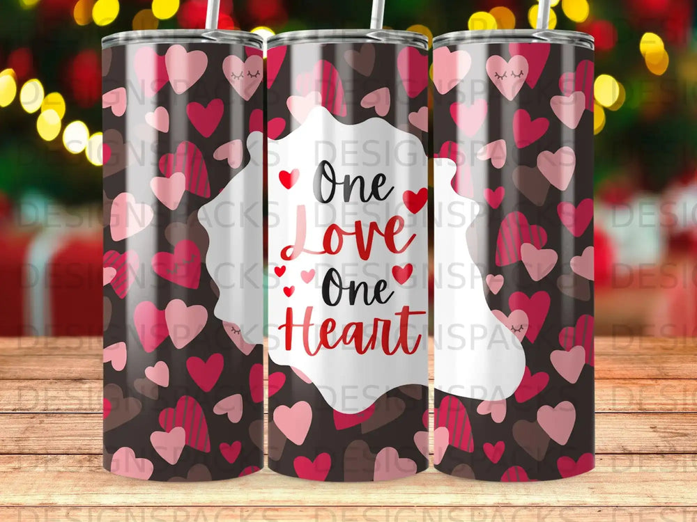 Valentine Hearts One Love One Heart Tumbler product type
