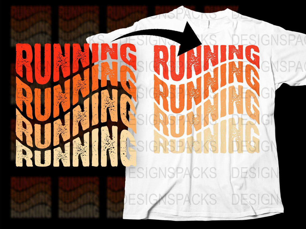 Running Inspired Graphic T-Shirt, Bold Red Text, Urban Style Tee for Athletes and Casual Wear