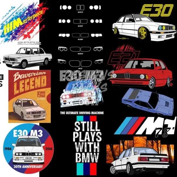 26 BMW classics Designs Bundle PNG designspacks