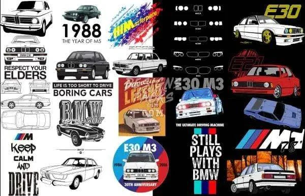 26 BMW classics Designs Bundle PNG
