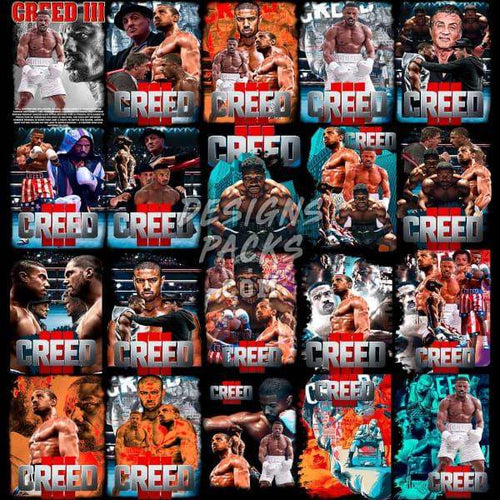 Creed movie poster designs for DTF, DTG, embroidery & tumbler wraps – print-ready PNG, SVG, PES