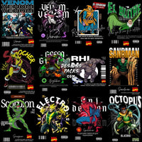 Load image into Gallery viewer, 26 Movie Comics Hero Spider Spanish Text Street Wear Designs Bundle Png

