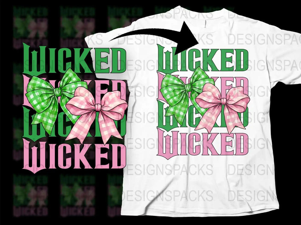 Wicked Irish Luck St. Patrick's Day T-Shirt Green Plaid Bow Graphic Tee