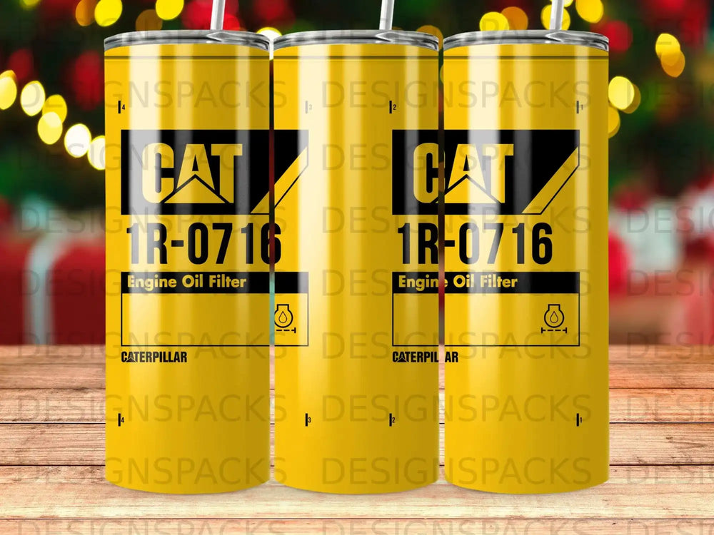 Caterpillar 1R-0716 engine oil filter tumbler with CAT logo.