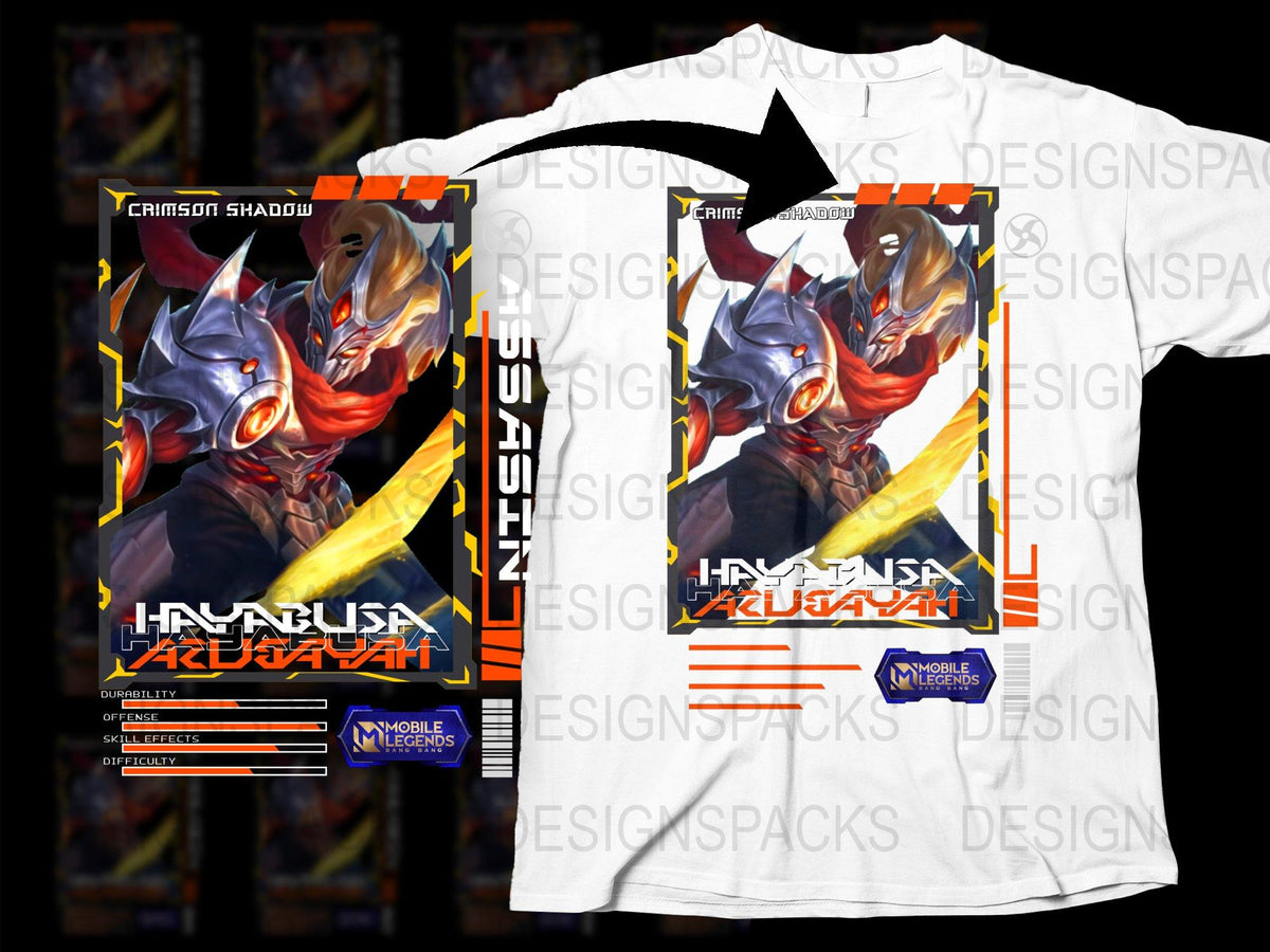 Mobile Legends Hayabusa T-Shirt, Crimson Shadow Graphic Tee, Gaming Apparel, Unisex Cotton Shirt