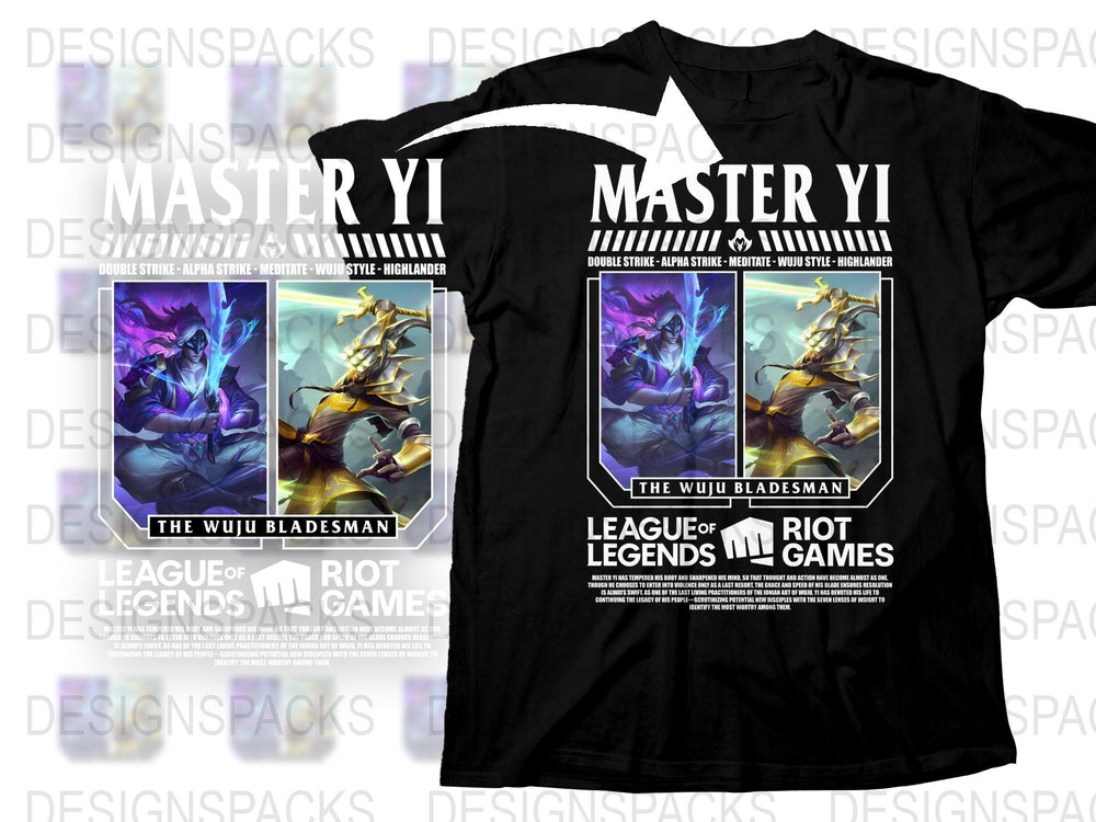 Master Yi T-Shirt League of Legends Wuju Blademan Riot Games Graphic Tee