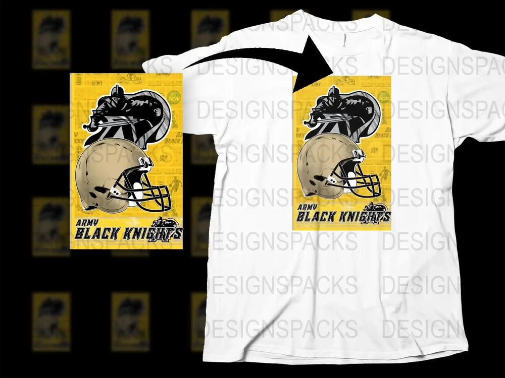 Army Black Knights Football Helmet Graphic T-Shirt, Vintage Sports Tee, Collegiate Apparel, Fan Gift Idea