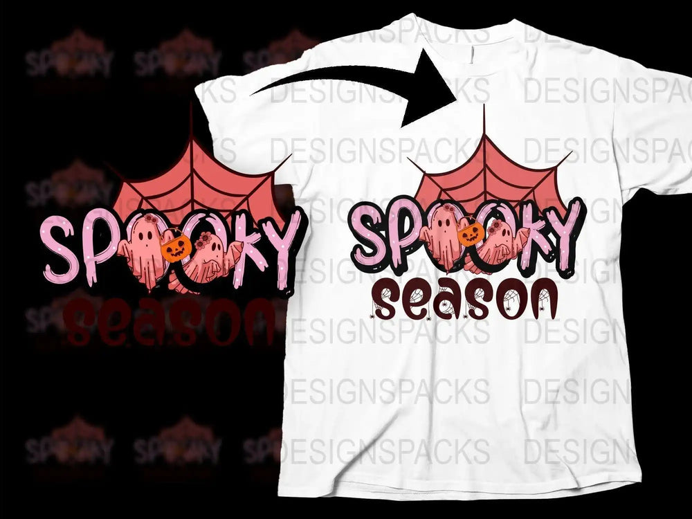 Spooky Season T-Shirt Halloween Bat Design Fun October Fall Festive Apparel