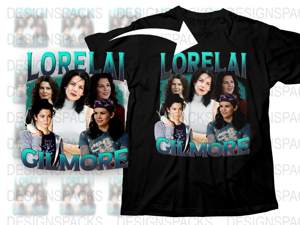 Lorelai Gilmore Fan T-Shirt, TV Show Graphic Tee, Multiple Poses, Black Cotton Shirt, Gift for Series Lovers