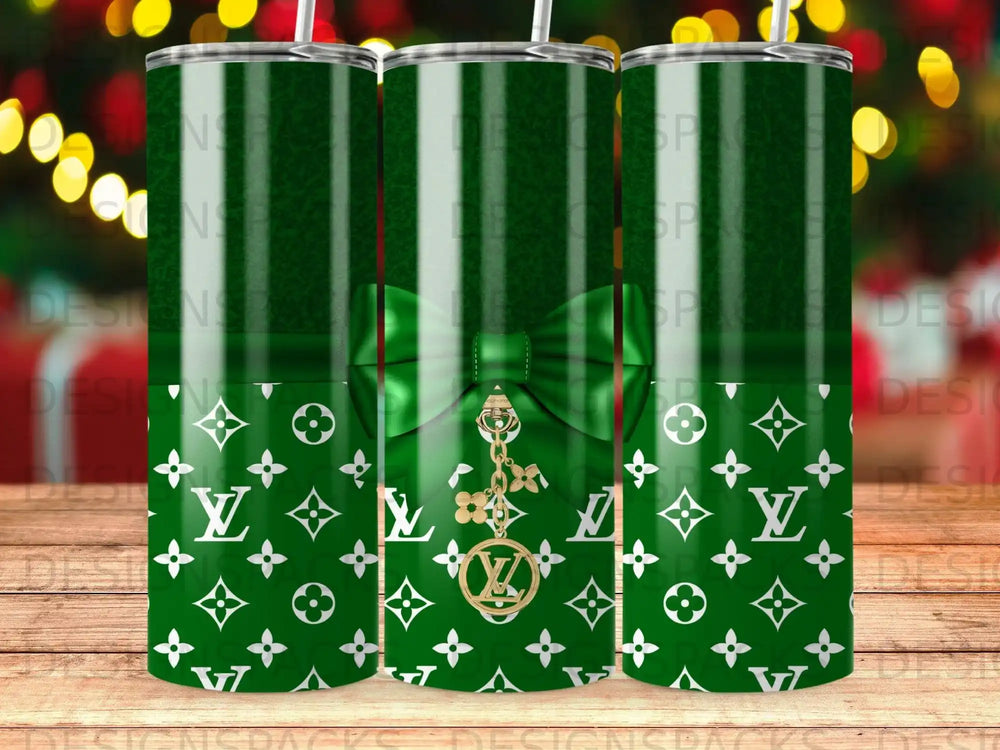 Green Gold Monogram Bow Charm Tumbler product type