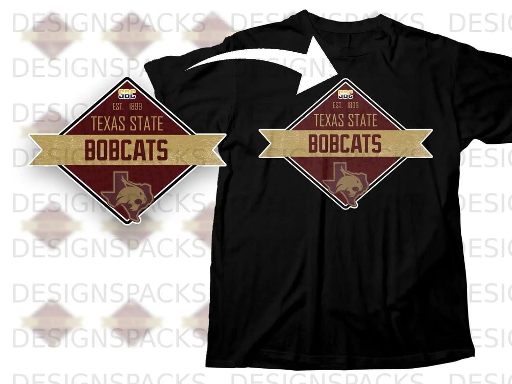 Texas State Bobcats Vintage Logo Black Shirt