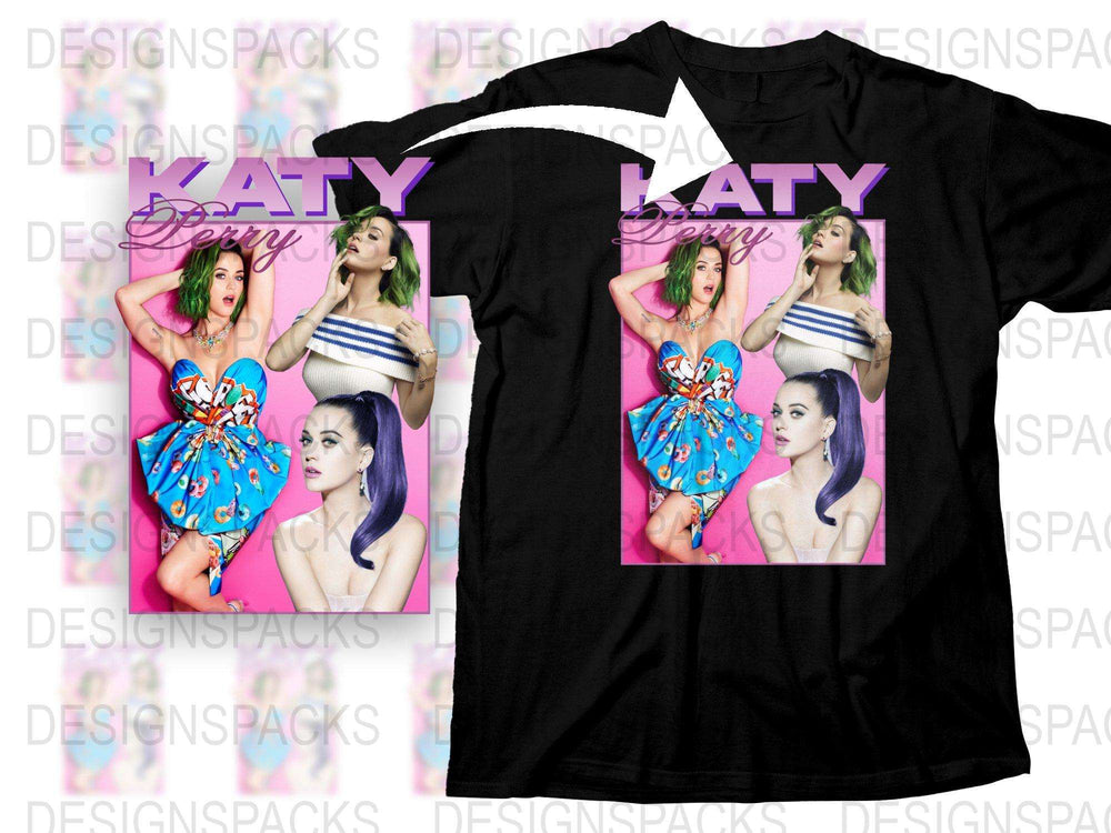 Katy Perry Inspired Pop Art T-Shirt, Colorful Celebrity Graphic Tee, Unique Music Fan Gift