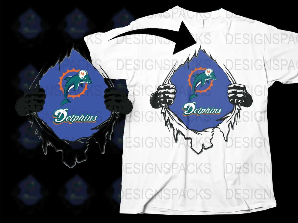 Unique Dolphin Graphic T-Shirt, Cool Animal Design Tee, Ripped Effect Shirt for Dolphin Lovers