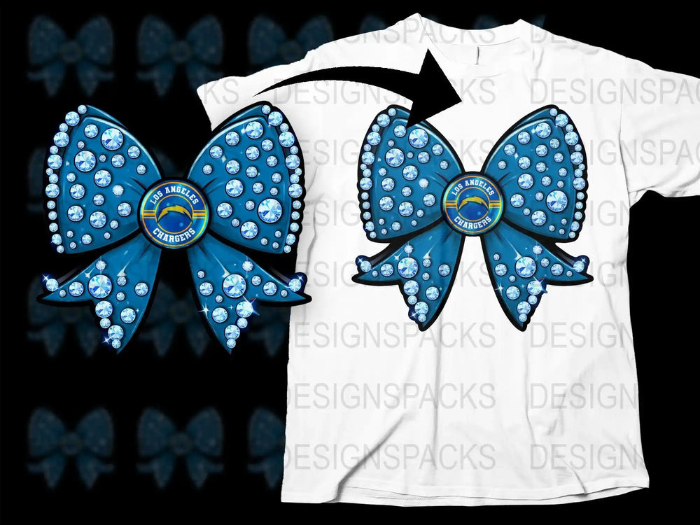 Blue Butterfly Bow Tie Graphic T-Shirt, Rhinestone Design, Trendy Fashion Tees for Casual Wear