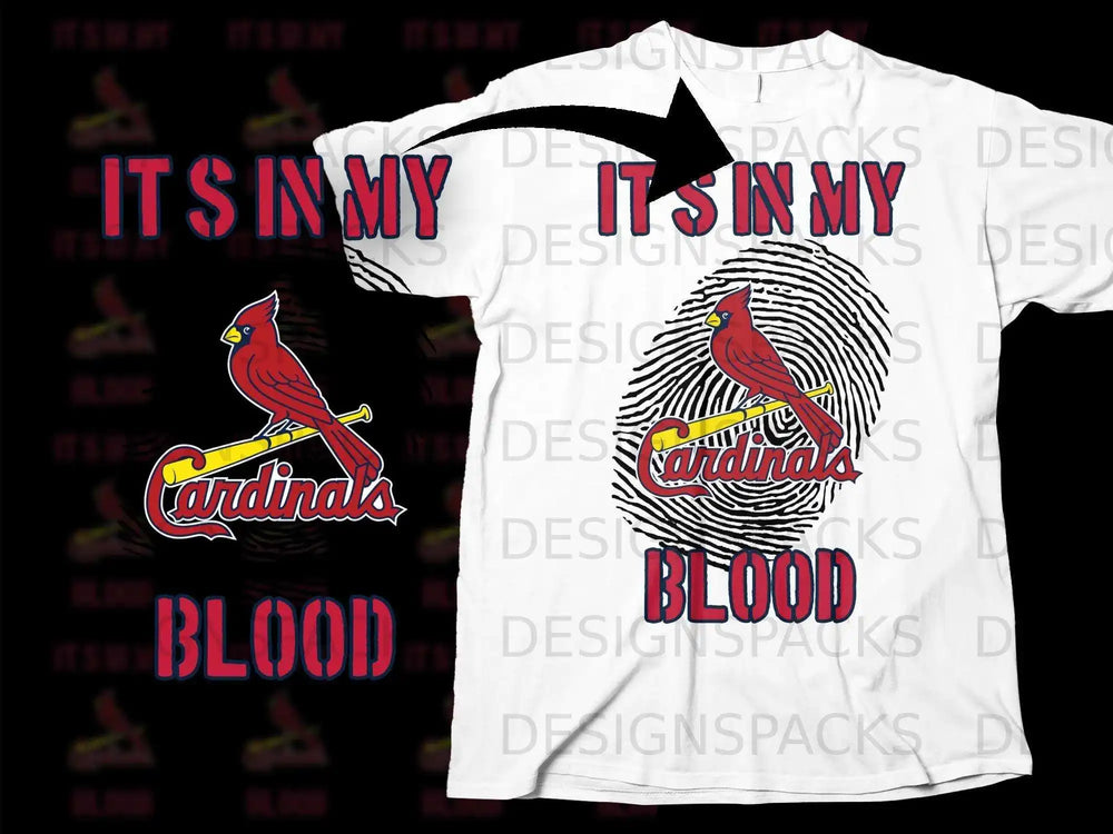 Cardinals It's In My Blood Fingerprint Design Shirt