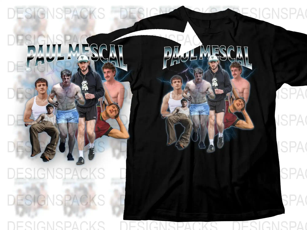 Paul Mescal Fan T-Shirt, Graphic Tee with Multiple Poses, Casual Wear, Gift for Fans