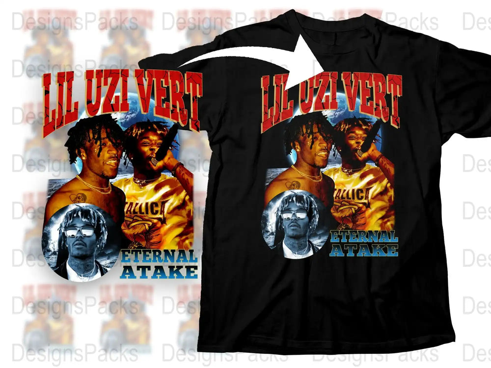 Lil Uzi Vert Eternal Atake T-Shirt, Hip Hop Graphic Tee, Full Color Band Merch, Music Fan Apparel, Unisex Black Cotton Shirt