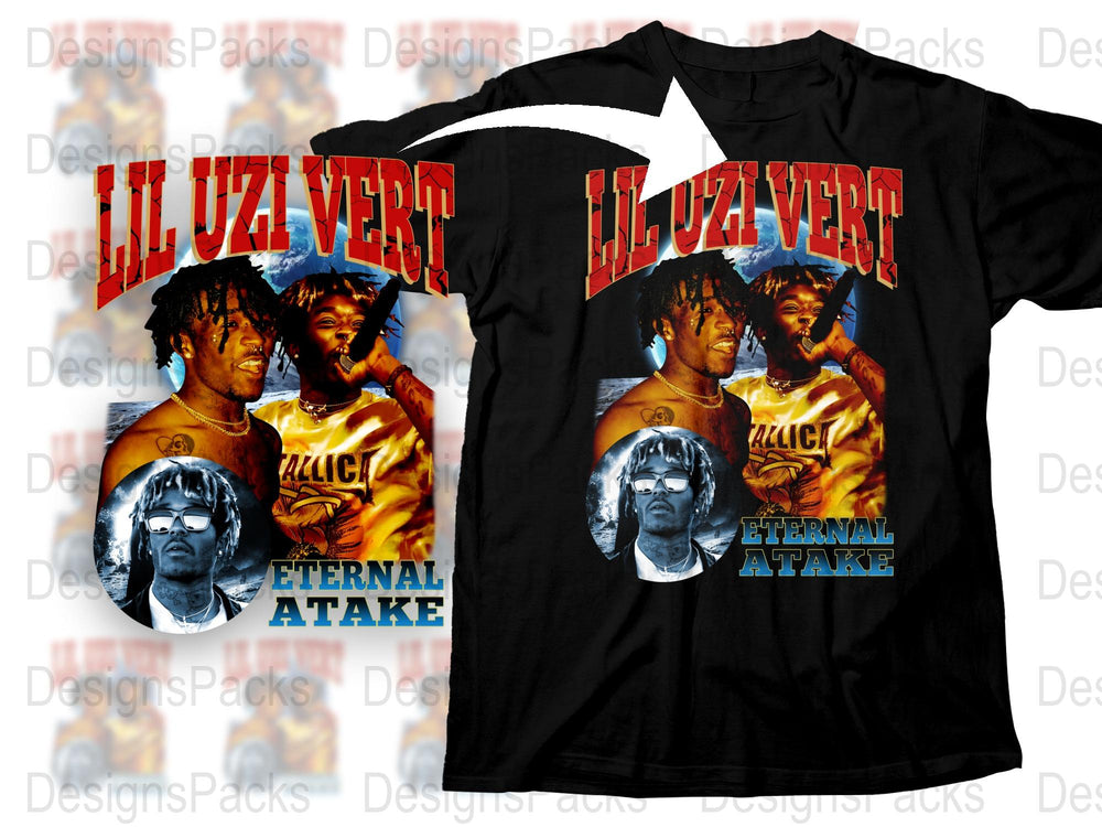 Lil Uzi Vert Eternal Atake T-Shirt, Hip Hop Graphic Tee, Full Color Band Merch, Music Fan Apparel, Unisex Black Cotton Shirt