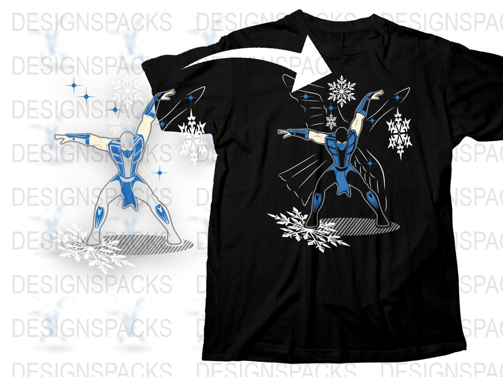 Blue Robot Warrior Graphic T-Shirt, Futuristic Design, Men's Fashion, Casual Wear, Geek Apparel, Unique Robot Tee, Cool Sci-Fi Shirt