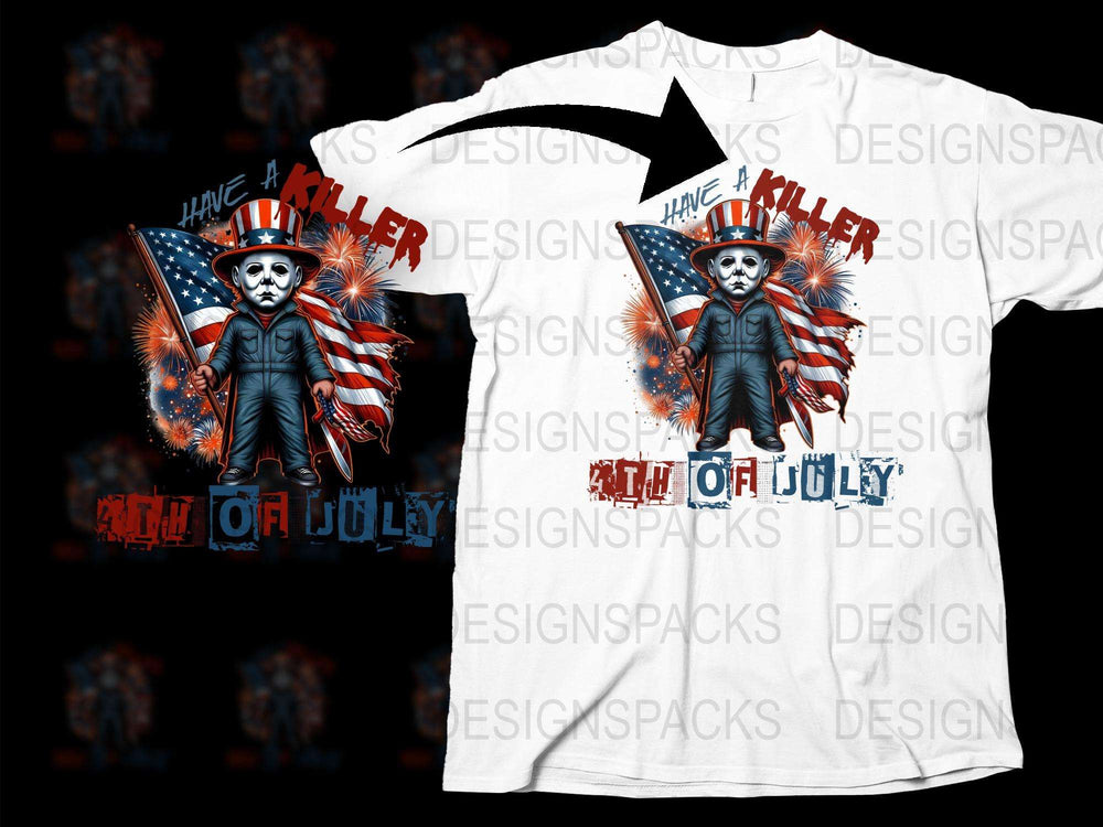 Patriotic Skull T-Shirt, 4th of July Fireworks Graphic Tee, American Flag Independence Day Apparel