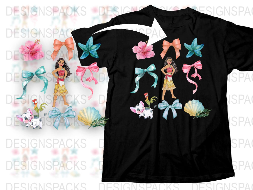 Girls Princess Elena Themed T-Shirt, Floral Accents with Cartoon Characters, Gift for Kids