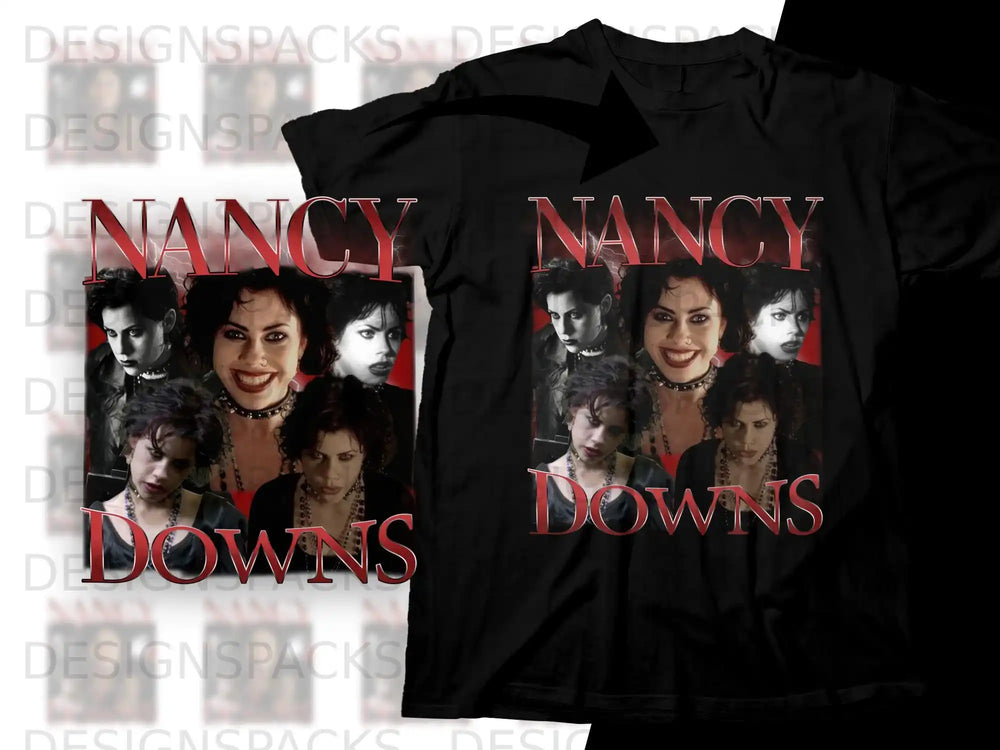 Black t-shirt featuring graphic of Nancy Downs from The Craft movie.