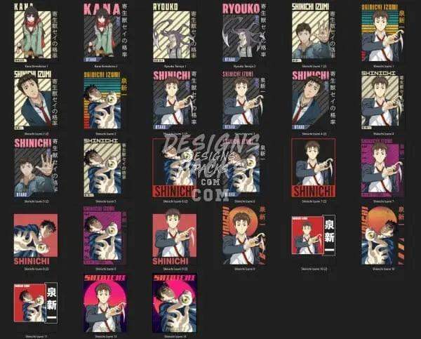 27 Parasite Anime Designs Bundle PNG designspacks