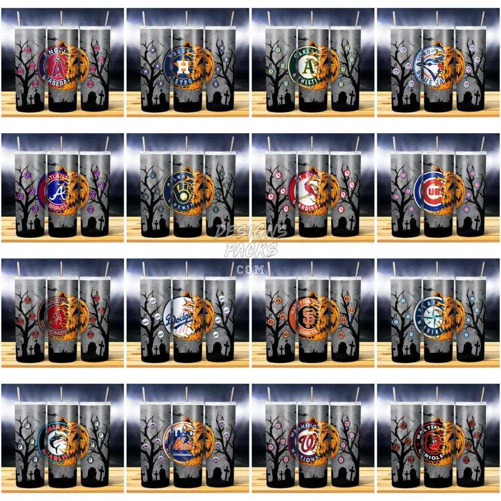 27 Baseball Half Jack O Lantern Tumbler Wrap Bundle Jpg