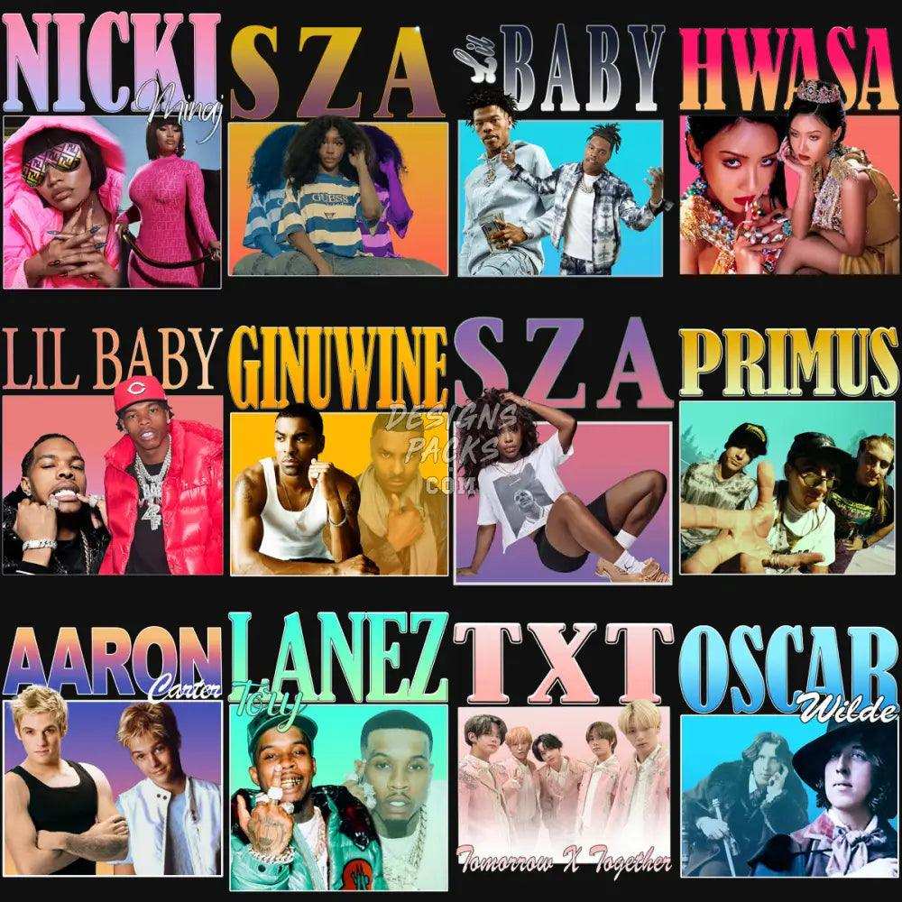 27 Music Stars Homage Designs Bundle Png