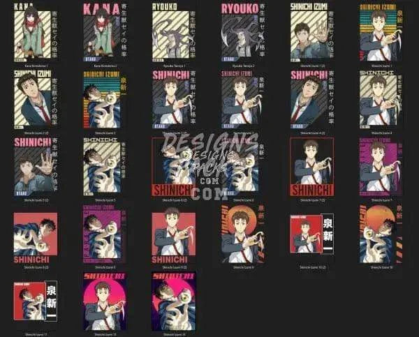27 Parasite Anime Designs Bundle PNG